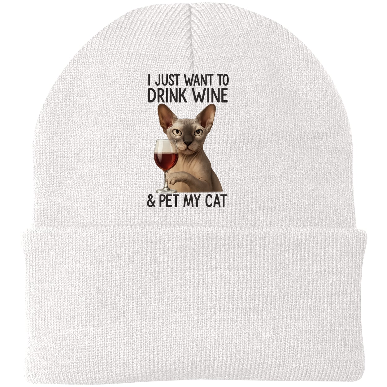 CP90 Port & Company Knit Beanie - White
