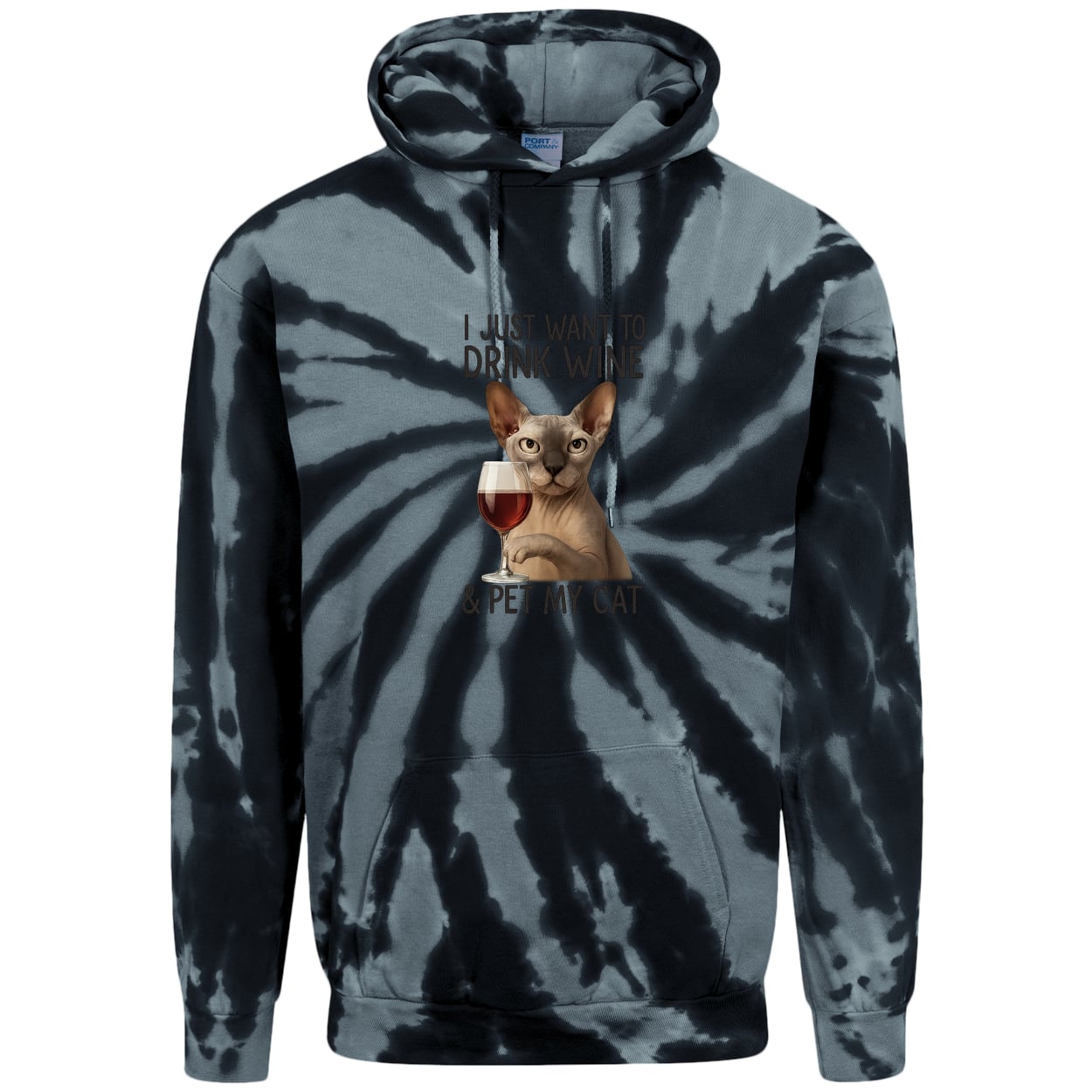 PC146 Port & Company Adult Tie-Dye Pullover Hoodie - Black