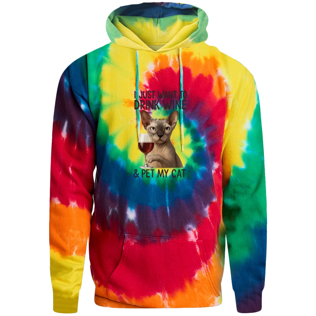 PC146 Port & Company Adult Tie-Dye Pullover Hoodie - Rainbow