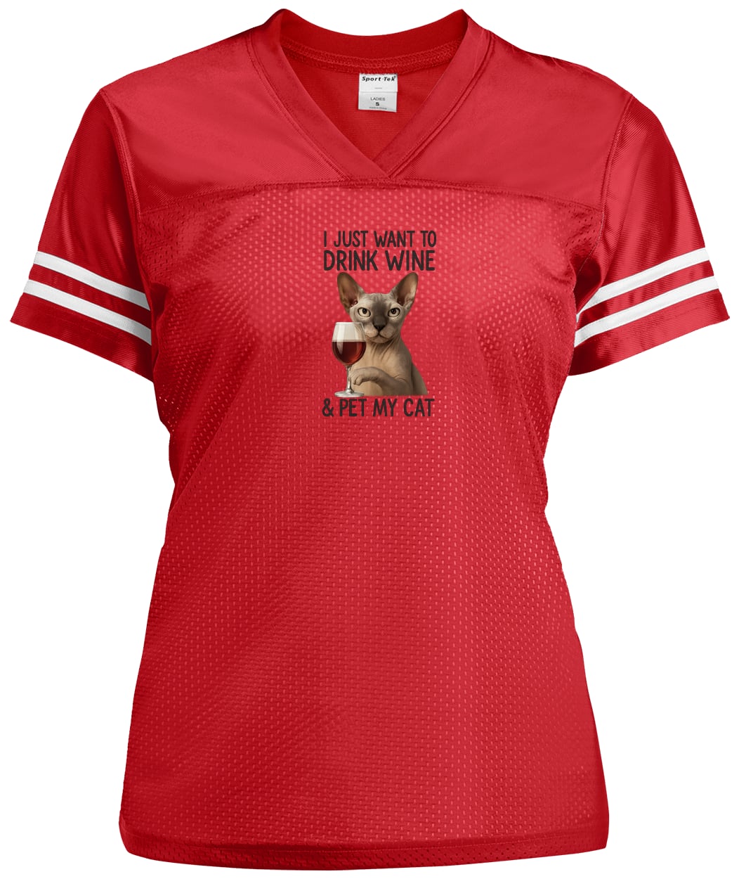 LST307 Sport-Tek Ladies' Replica Jersey - True Red/White