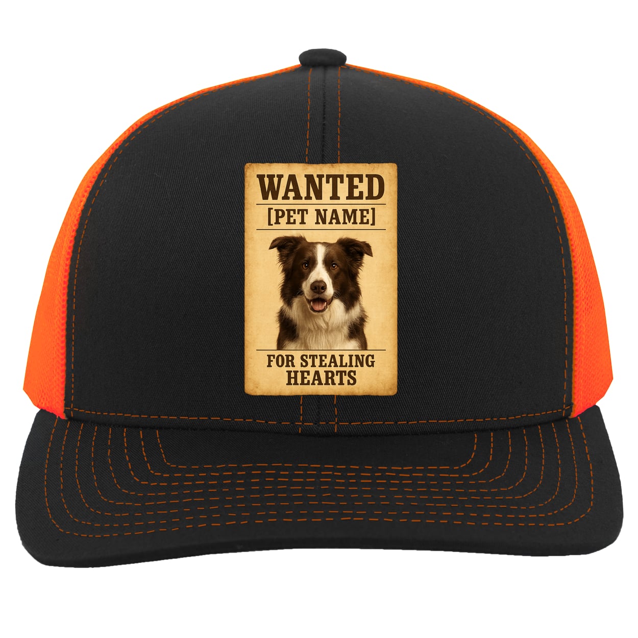 104C Trucker Snap Back - Black/Neon Orange