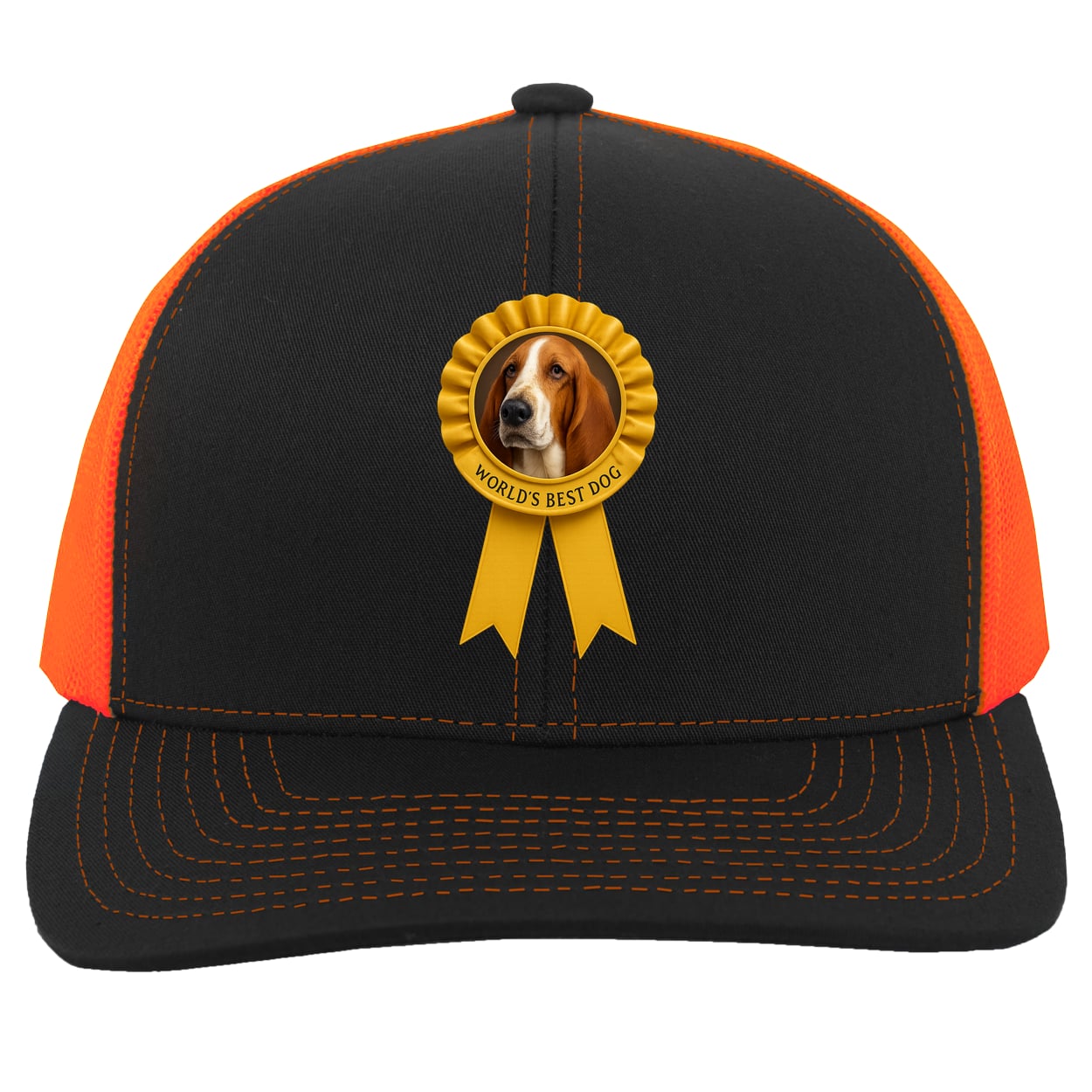 104C Trucker Snap Back - Black/Neon Orange