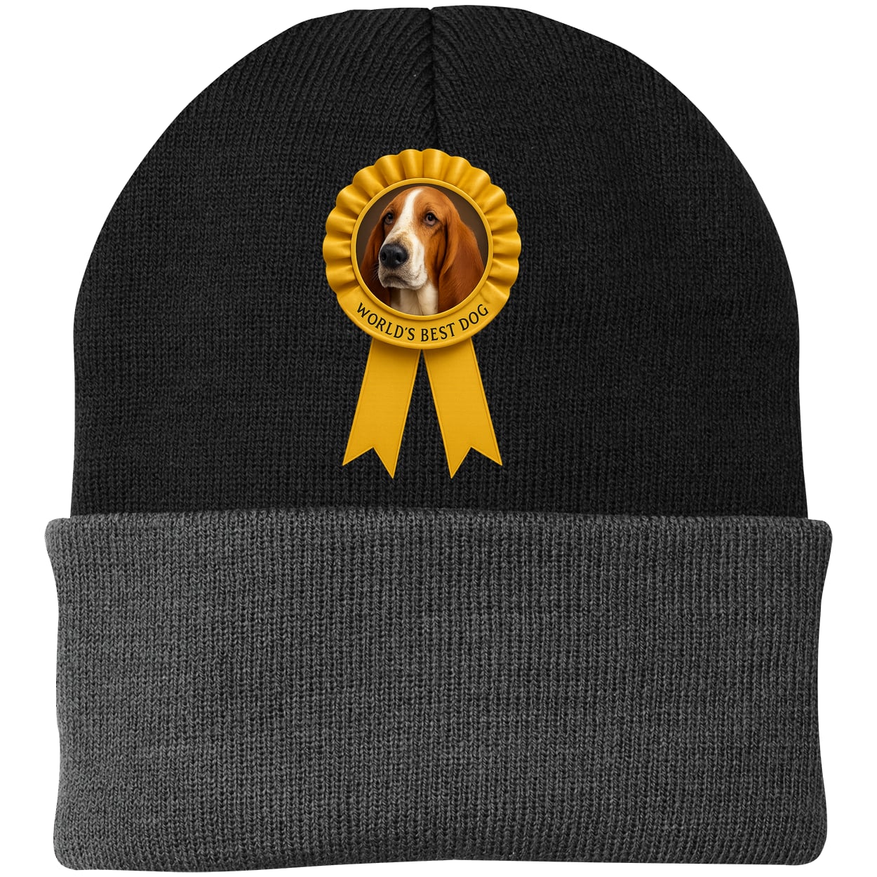 CP90 Port & Company Knit Beanie - Black/Gray