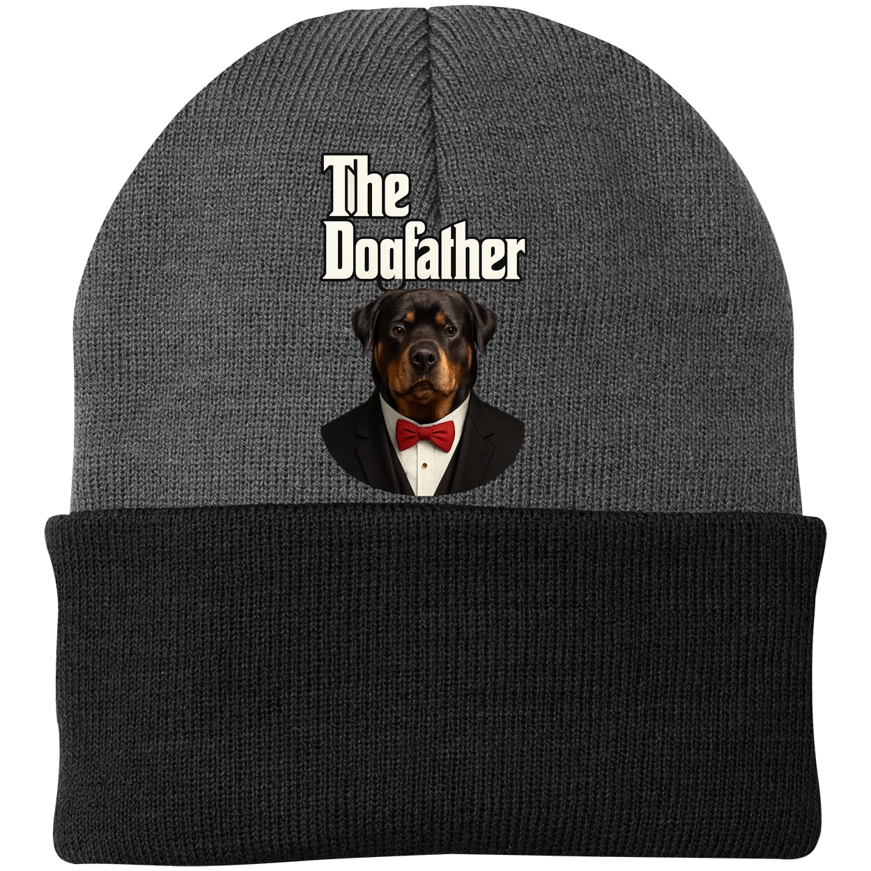 CP90 Port & Company Knit Beanie - Athletic Oxford/Black