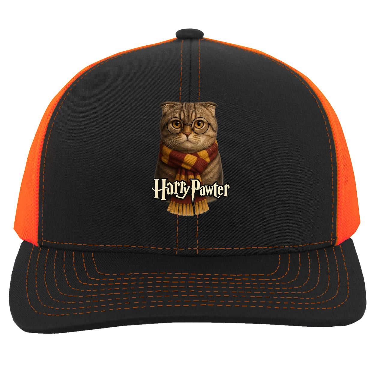 104C Trucker Snap Back - Black/Neon Orange