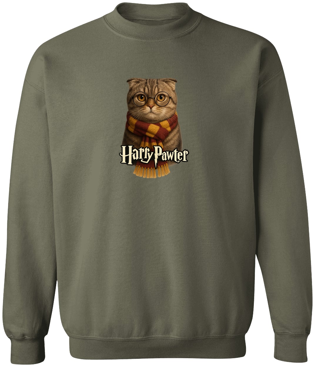 G180 Gildan Crewneck Pullover Sweatshirt - Military Green