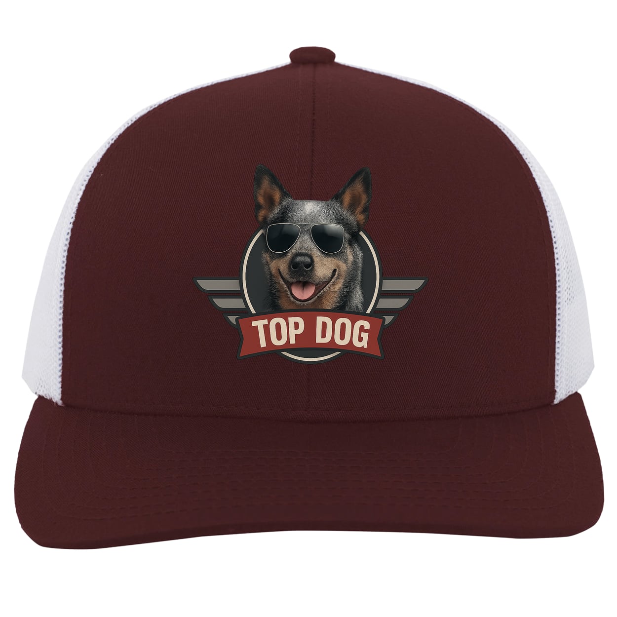 104C Trucker Snap Back - Maroon/White