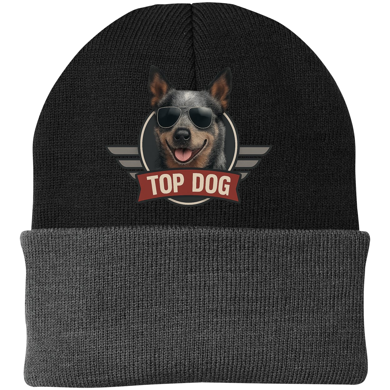 CP90 Port & Company Knit Beanie - Black/Gray