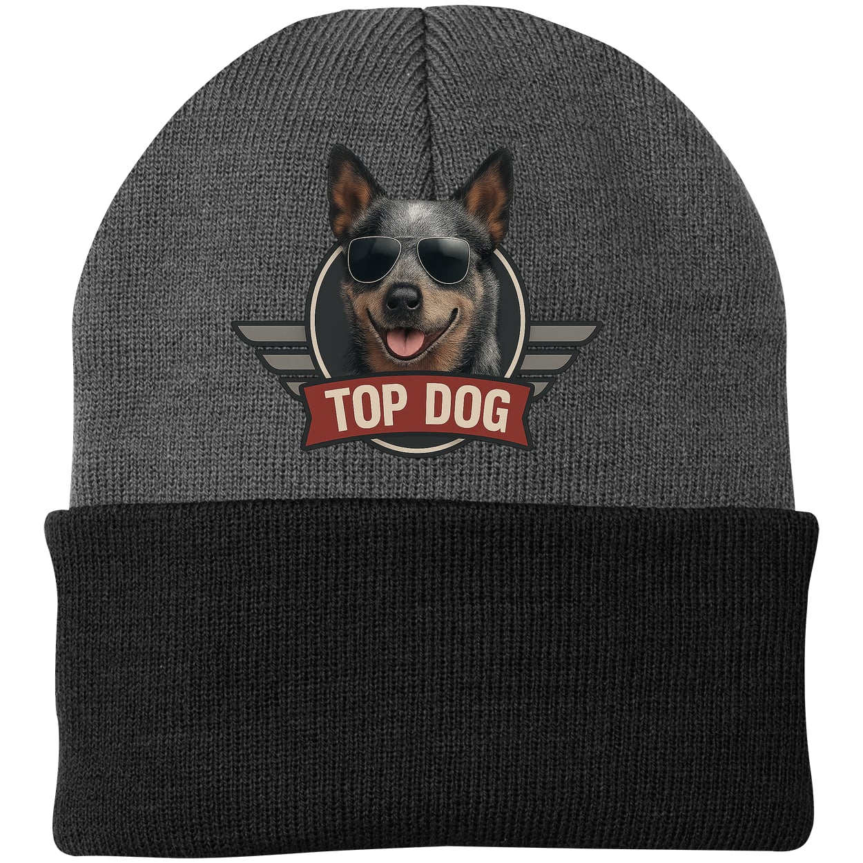 CP90 Port & Company Knit Beanie - Athletic Oxford/Black