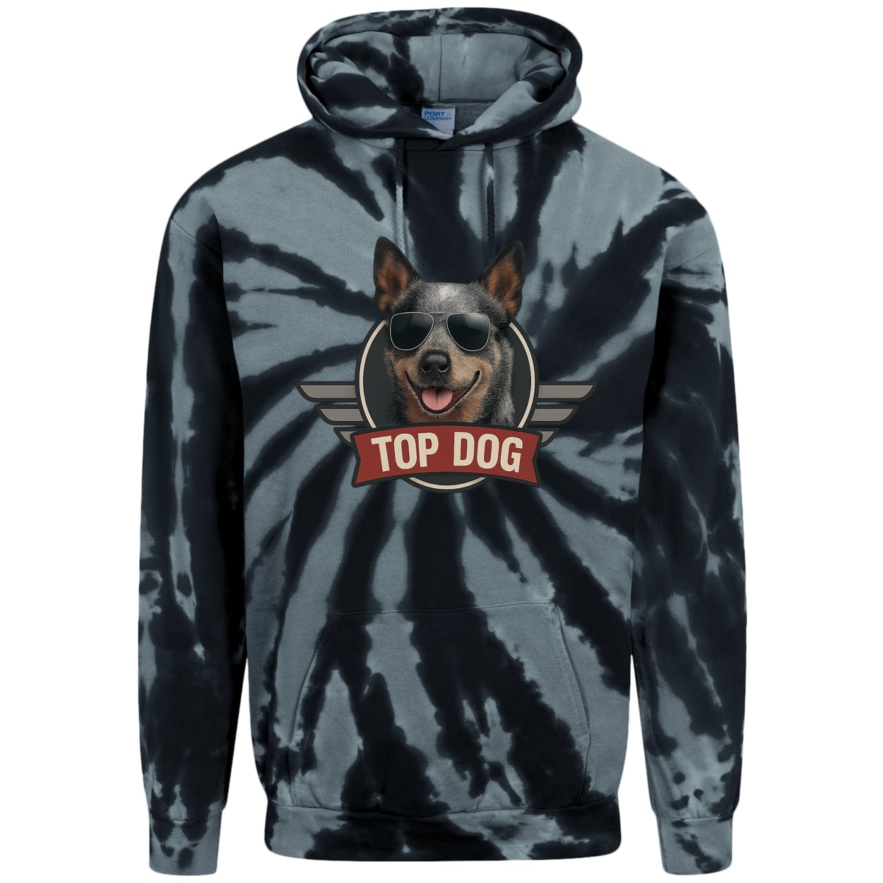 PC146 Port & Company Adult Tie-Dye Pullover Hoodie - Black