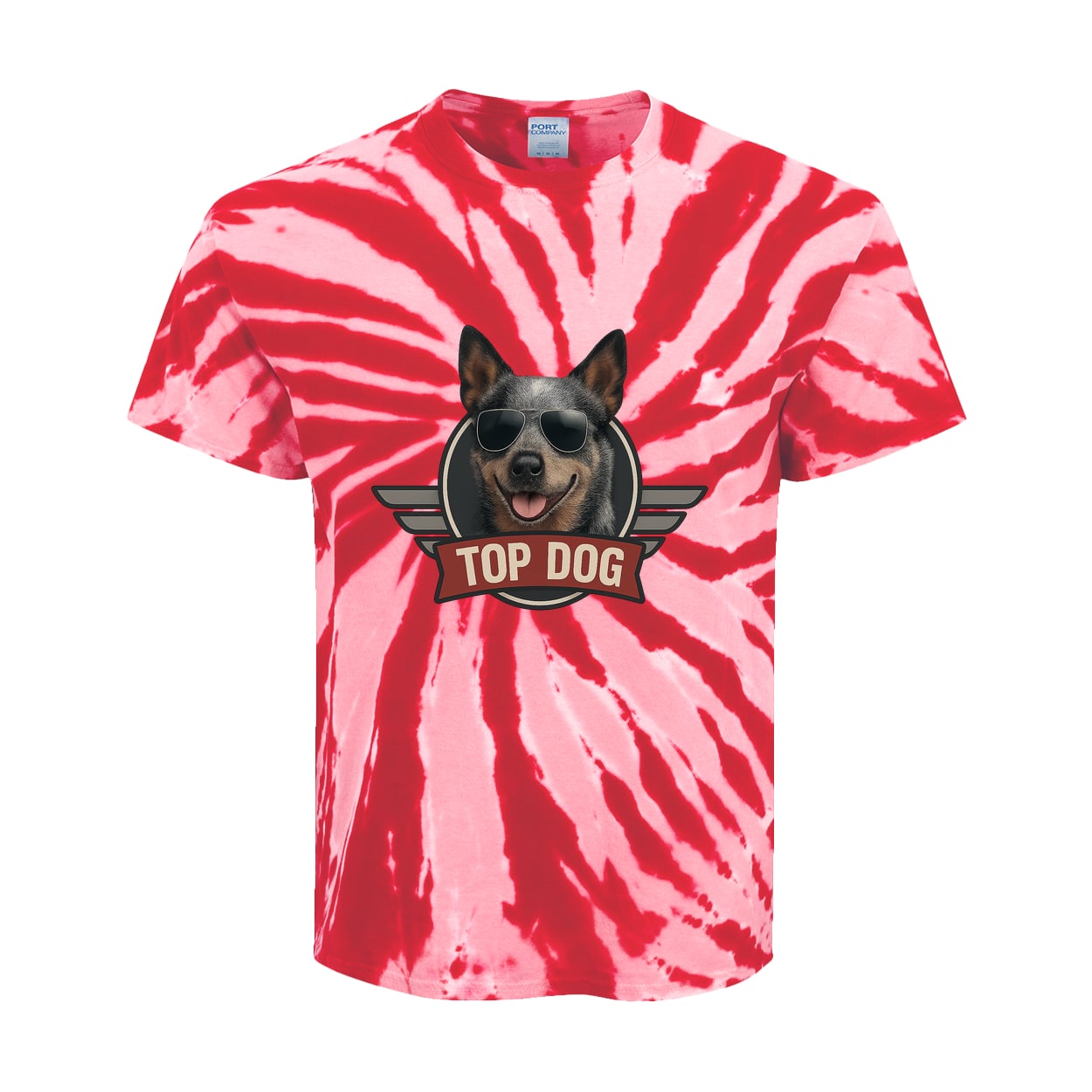 PC147Y Port & Company Kids Tie-Dye Tee - Red