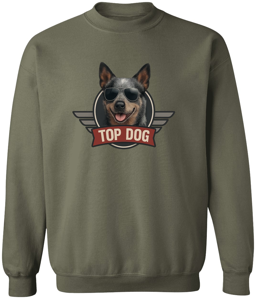 G180 Gildan Crewneck Pullover Sweatshirt - Military Green
