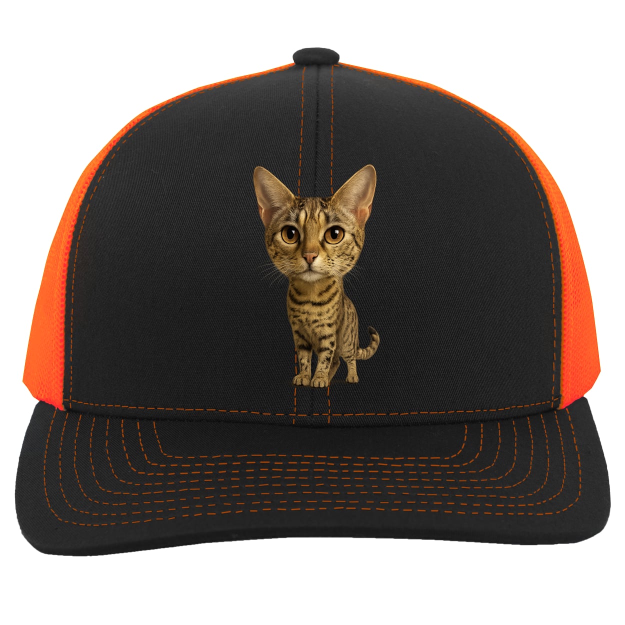 104C Trucker Snap Back - Black/Neon Orange