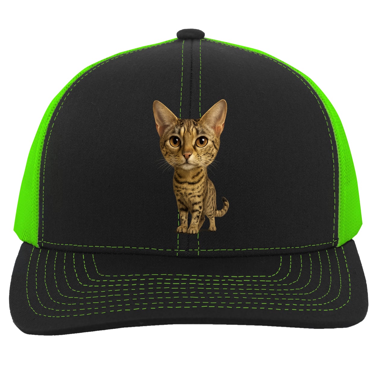 104C Trucker Snap Back - Black/Neon Green