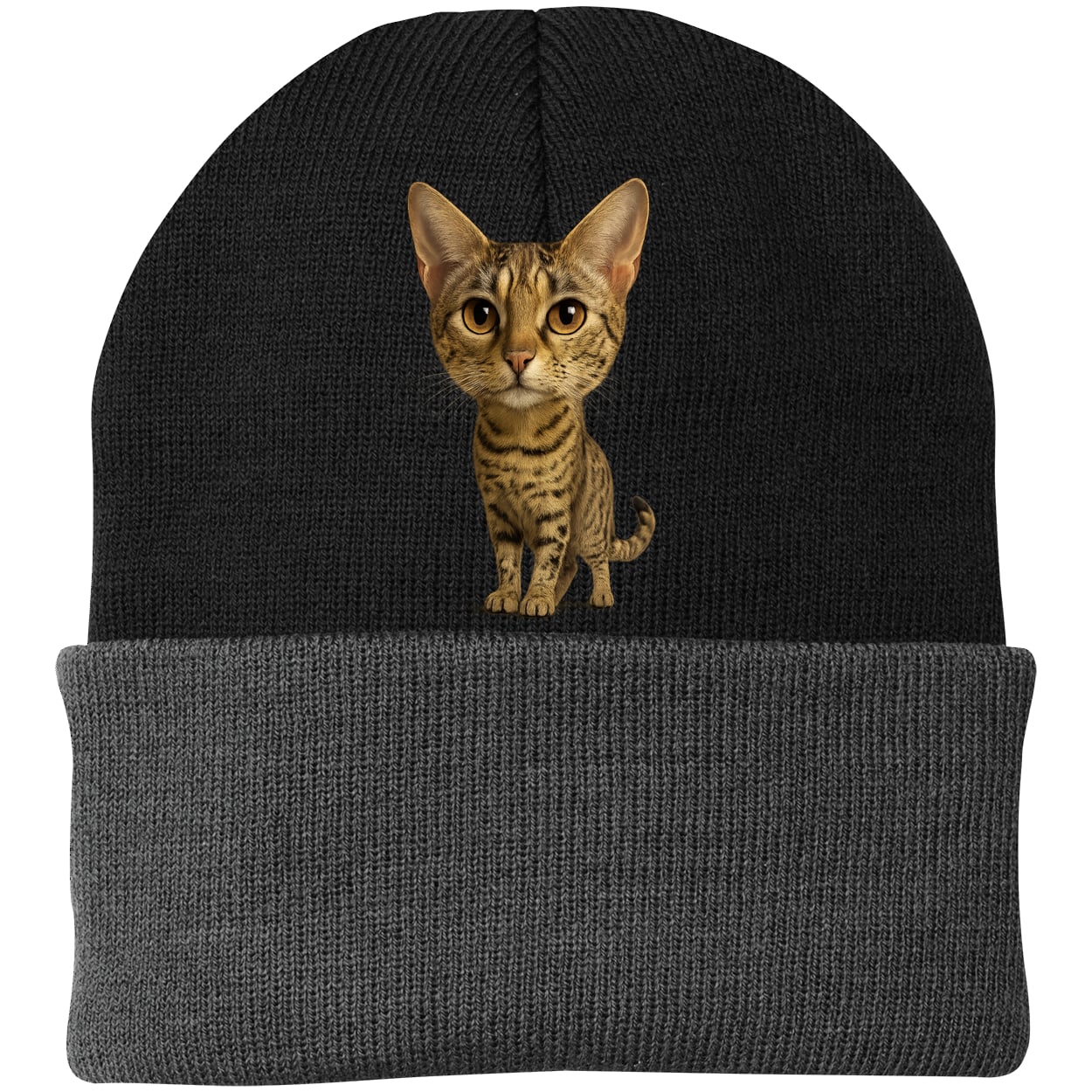 CP90 Port & Company Knit Beanie - Black/Gray