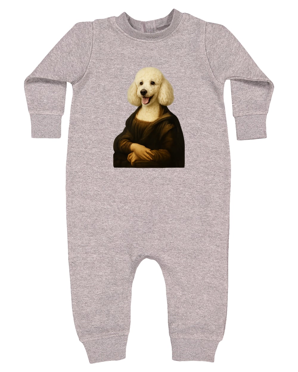 4447 Rabbit Skins Infant Fleece One-Piece Bodysuit - Heather Grey