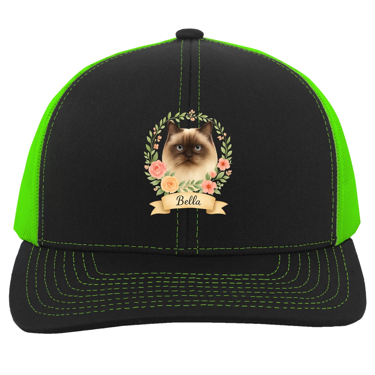 104C Trucker Snap Back - Black/Neon Green