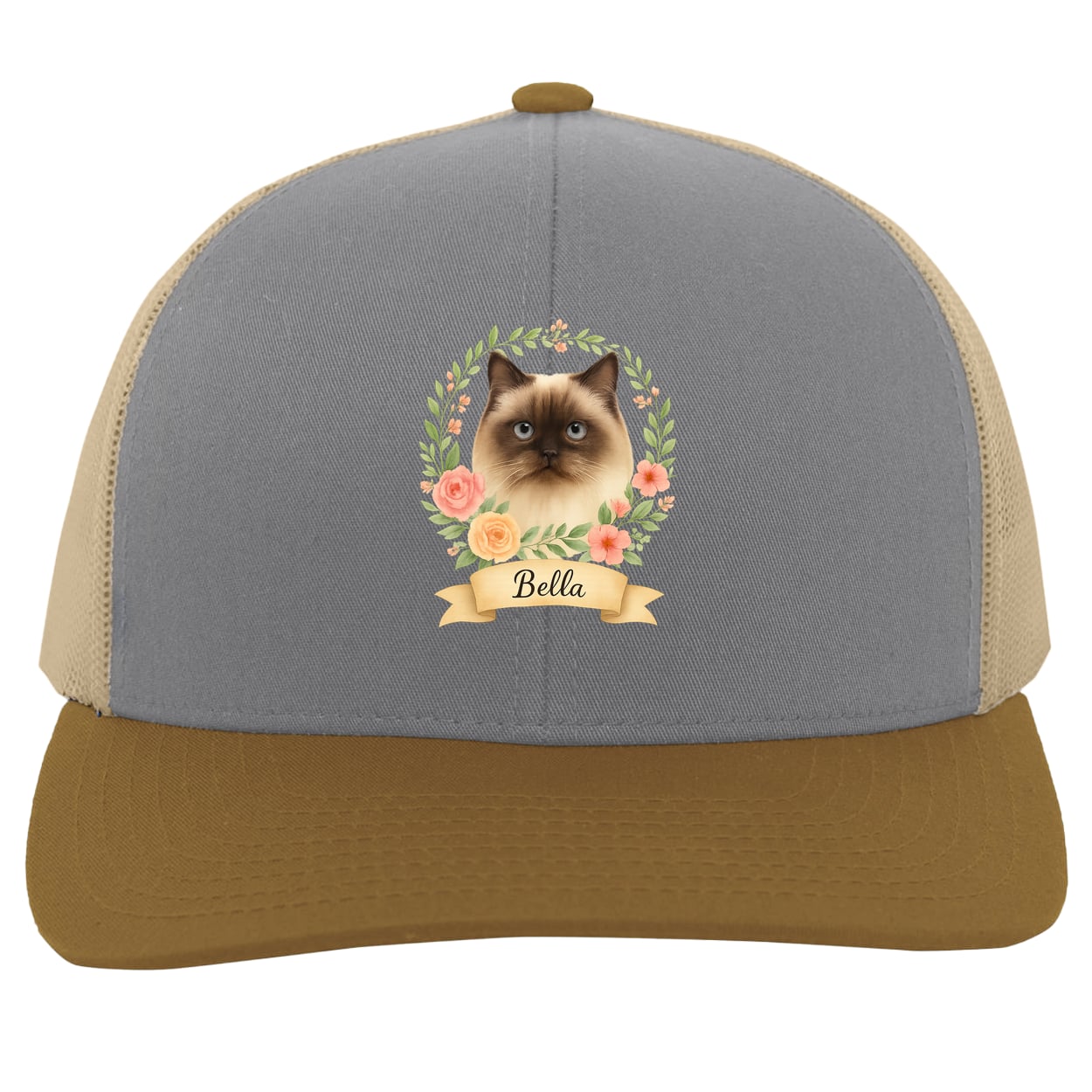 104C Trucker Snap Back - Heather/Beige/Amber