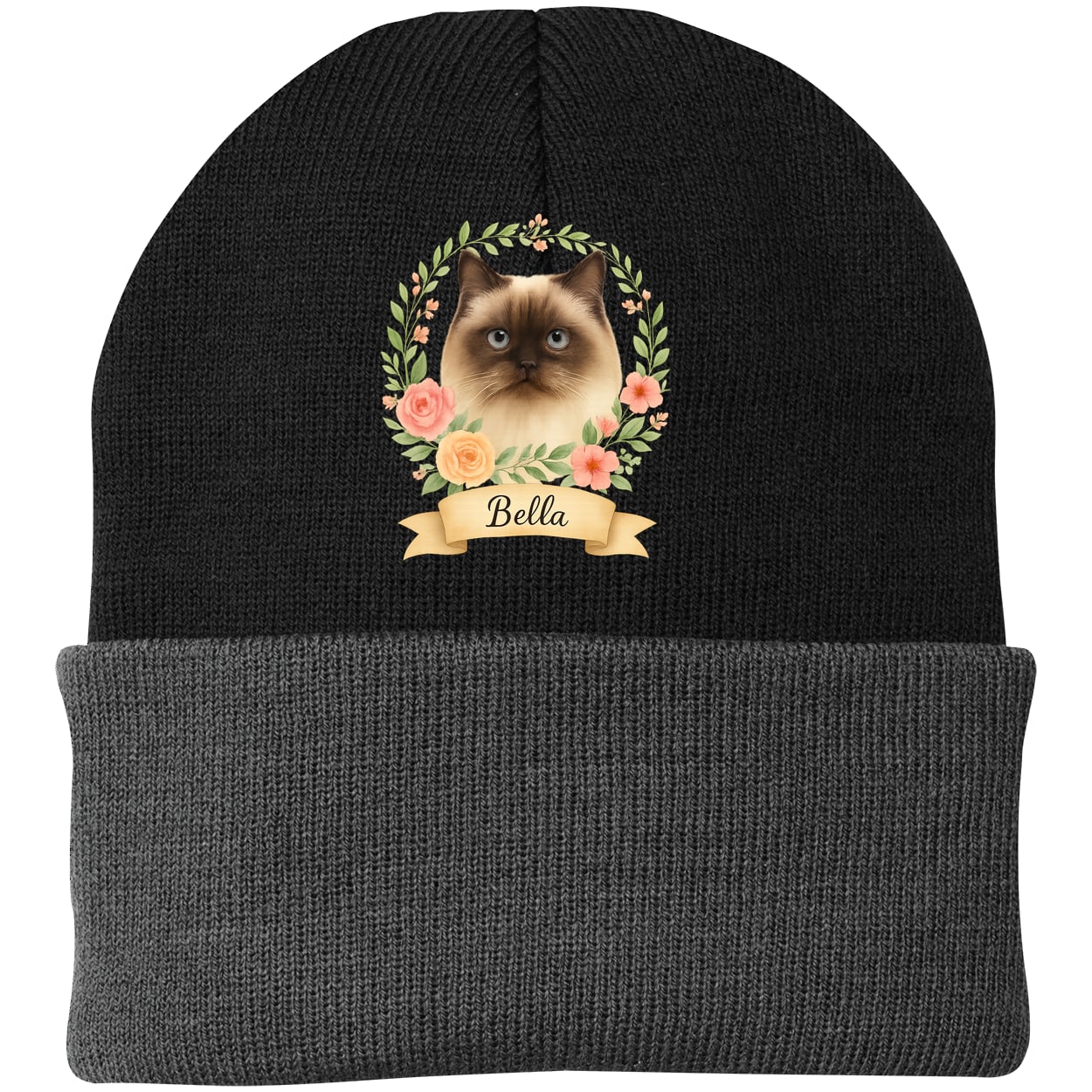 CP90 Port & Company Knit Beanie - Black/Gray