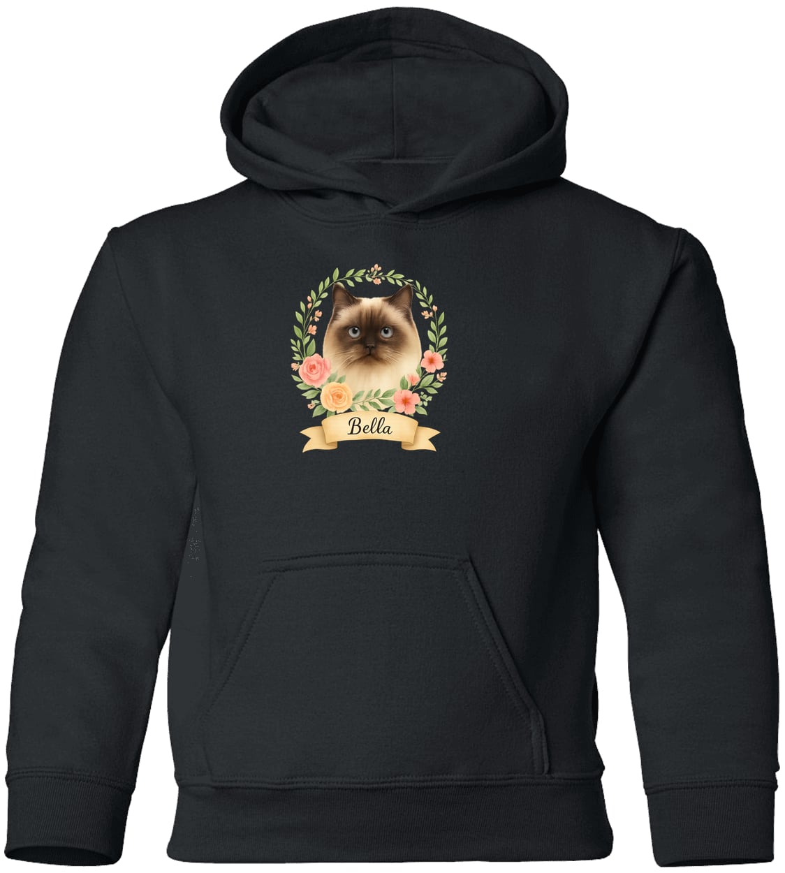 G185B Gildan Youth Pullover Hoodie - Black