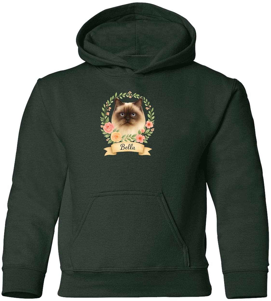 G185B Gildan Youth Pullover Hoodie - Forest Green