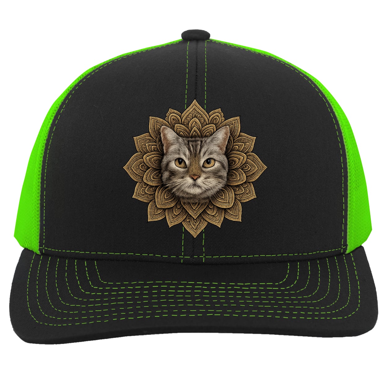 104C Trucker Snap Back - Black/Neon Green