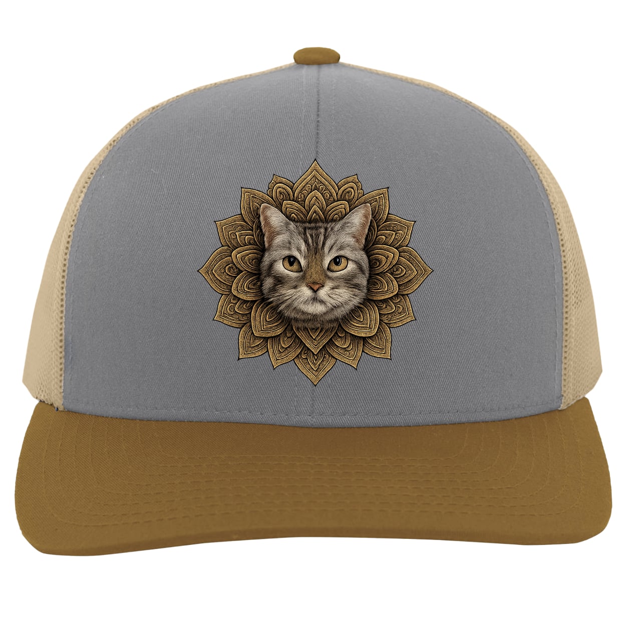 104C Trucker Snap Back - Heather/Beige/Amber