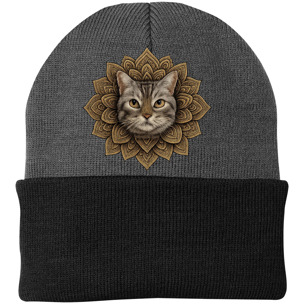 CP90 Port & Company Knit Beanie - Athletic Oxford/Black