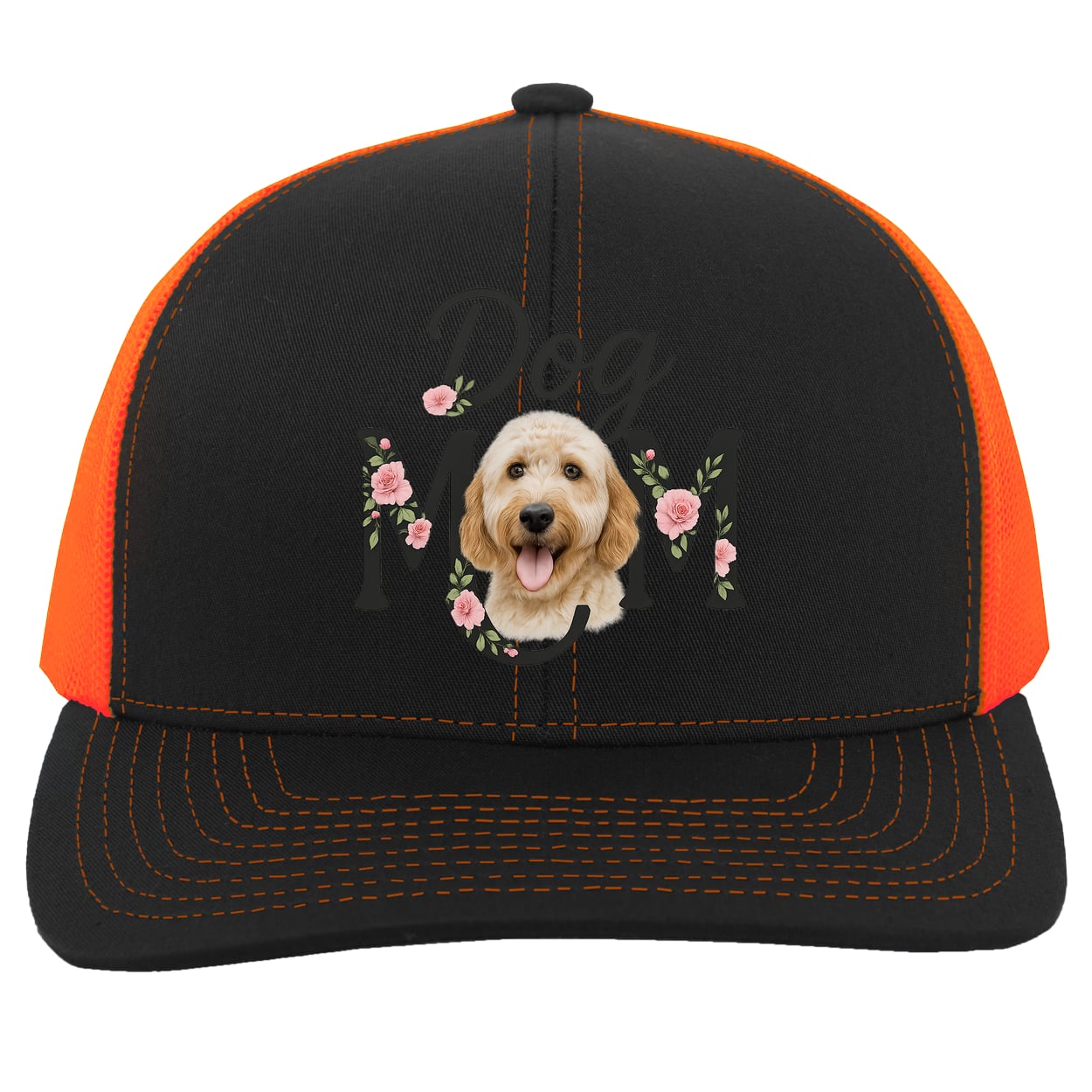 104C Trucker Snap Back - Black/Neon Orange