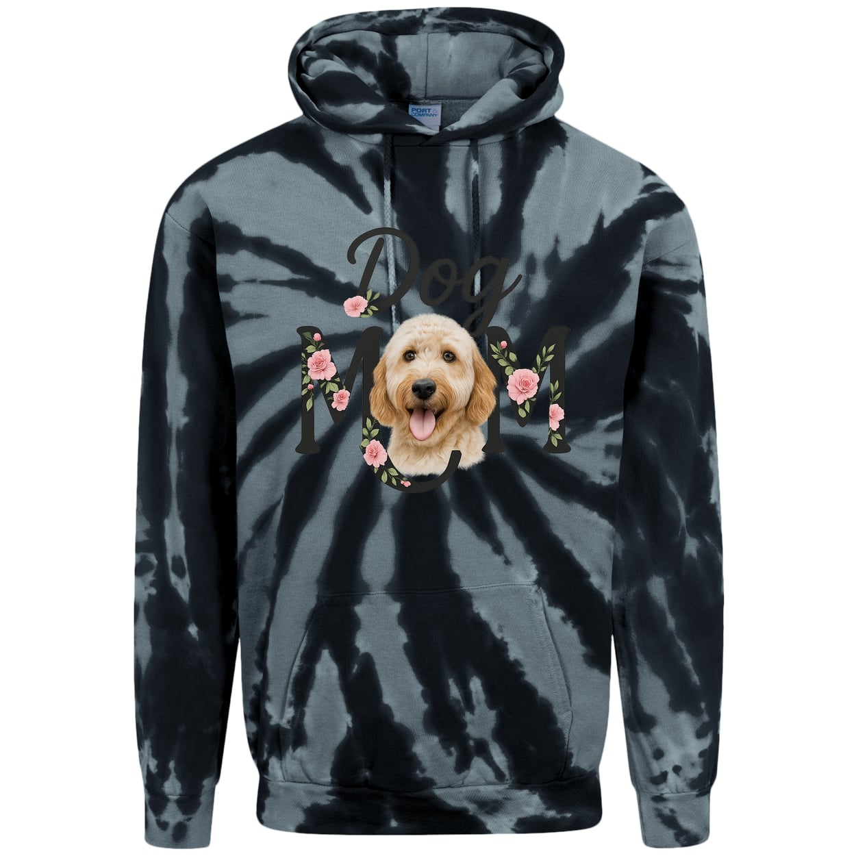 PC146 Port & Company Adult Tie-Dye Pullover Hoodie - Black