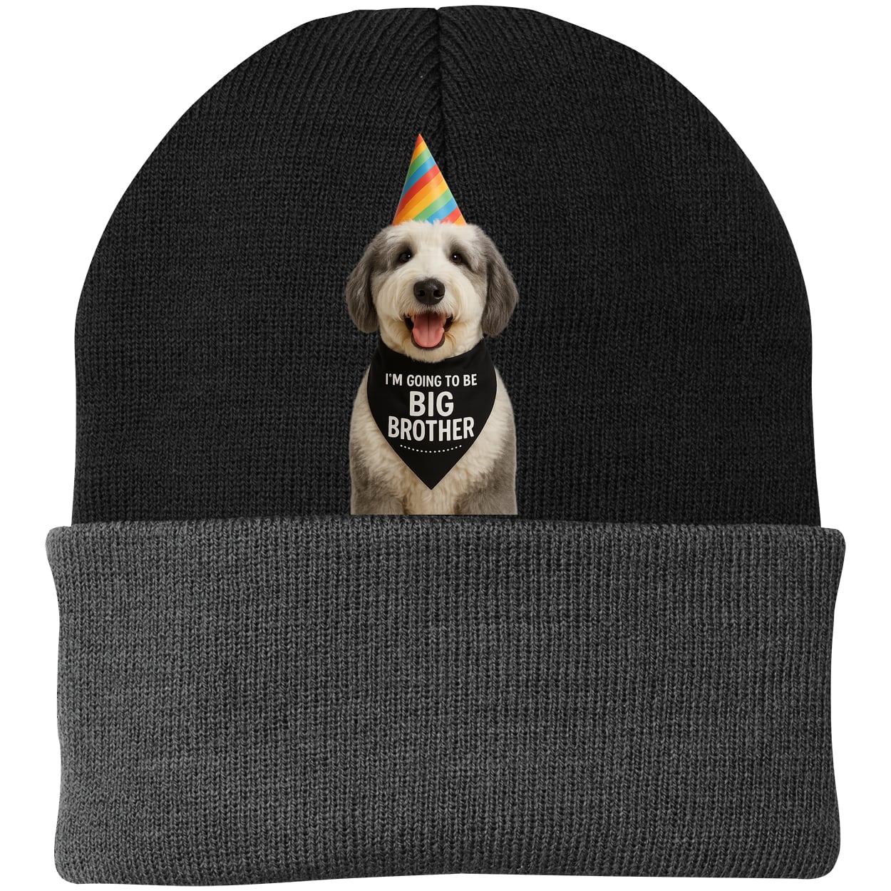 CP90 Port & Company Knit Beanie - Black/Gray