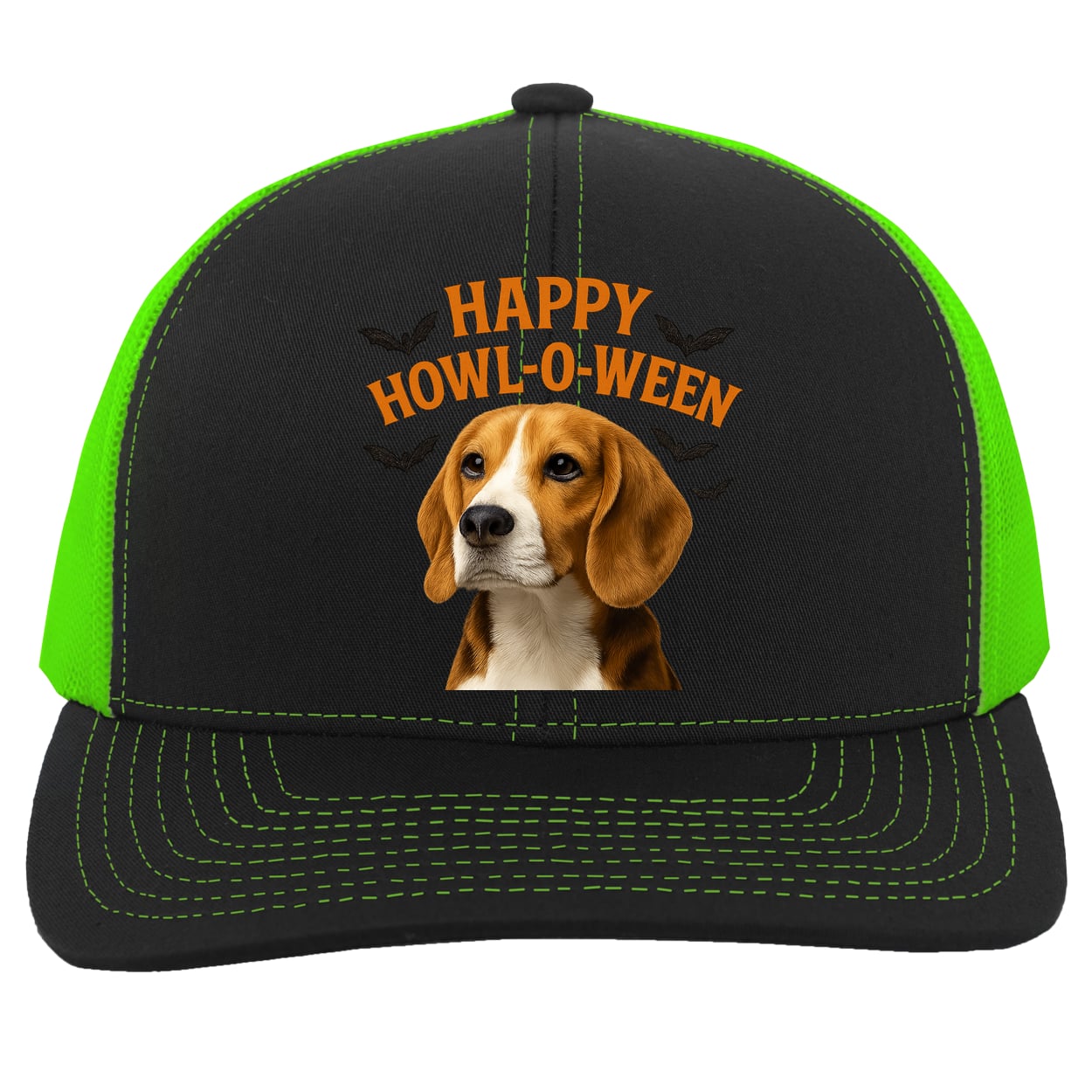 104C Trucker Snap Back - Black/Neon Green