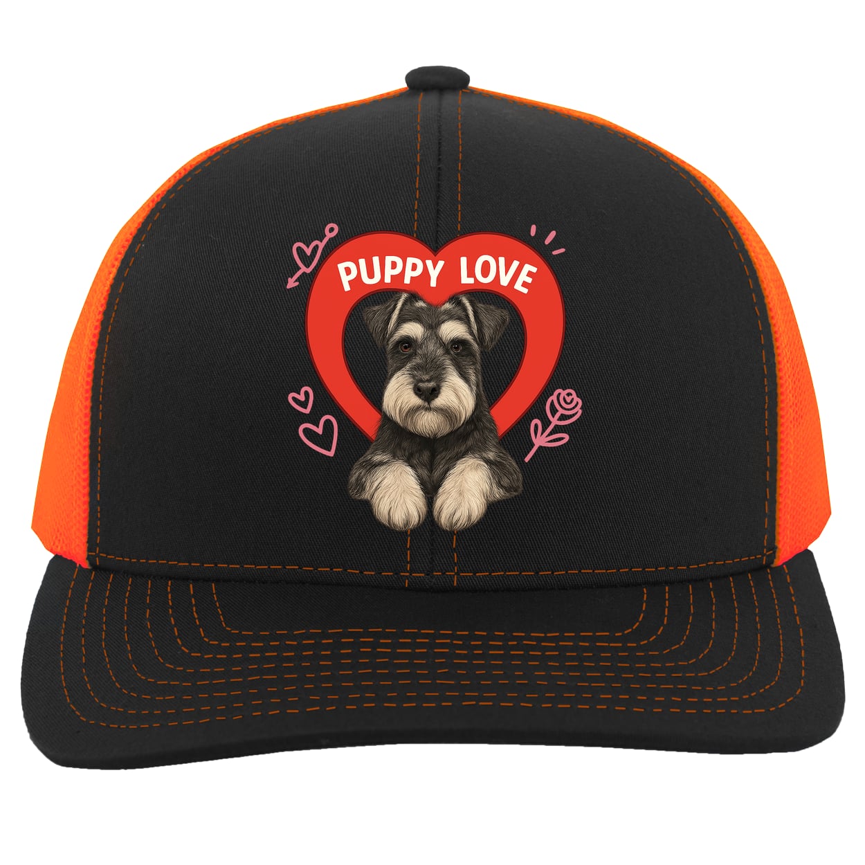 104C Trucker Snap Back - Black/Neon Orange