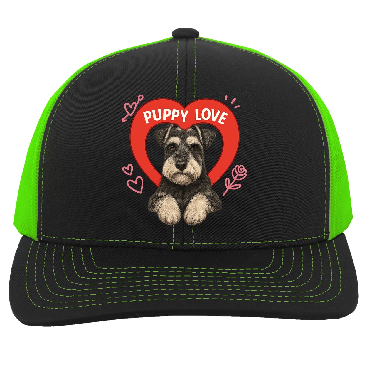 104C Trucker Snap Back - Black/Neon Green