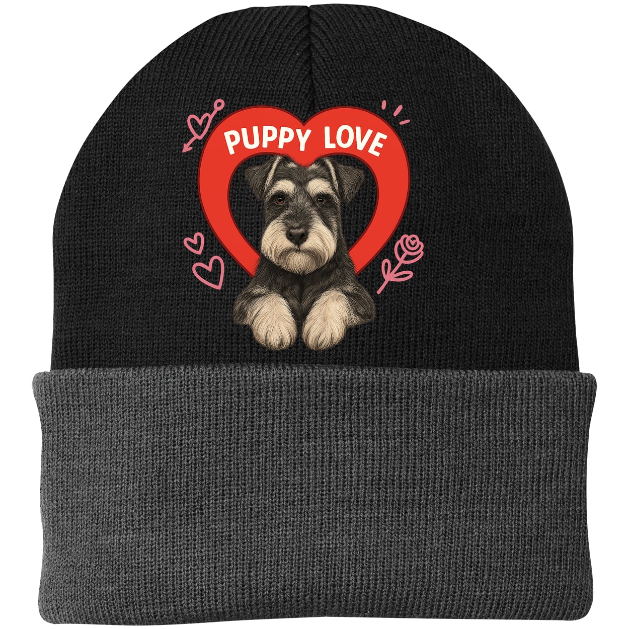CP90 Port & Company Knit Beanie - Black/Gray