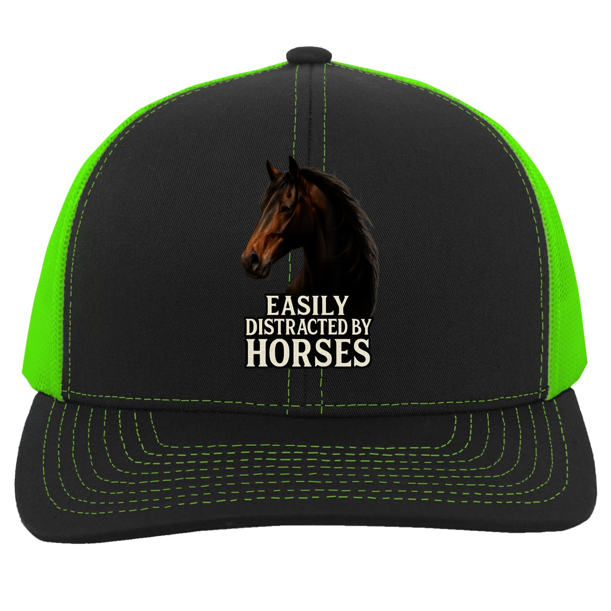 104C Trucker Snap Back - Black/Neon Green