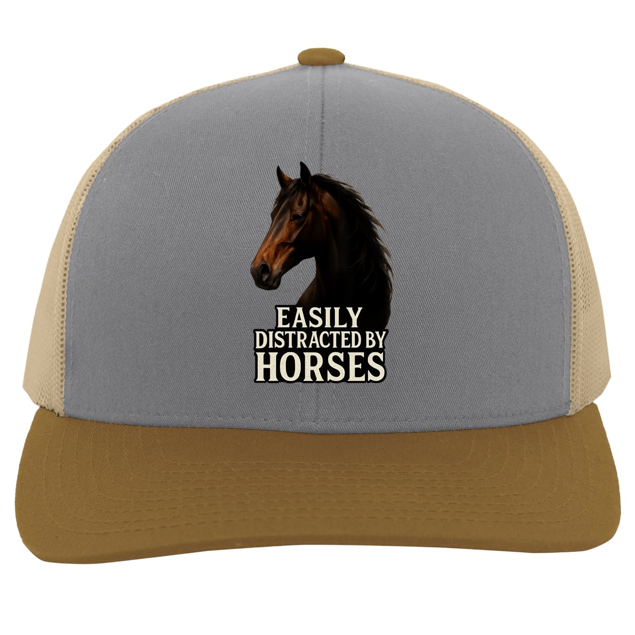 104C Trucker Snap Back - Heather/Beige/Amber
