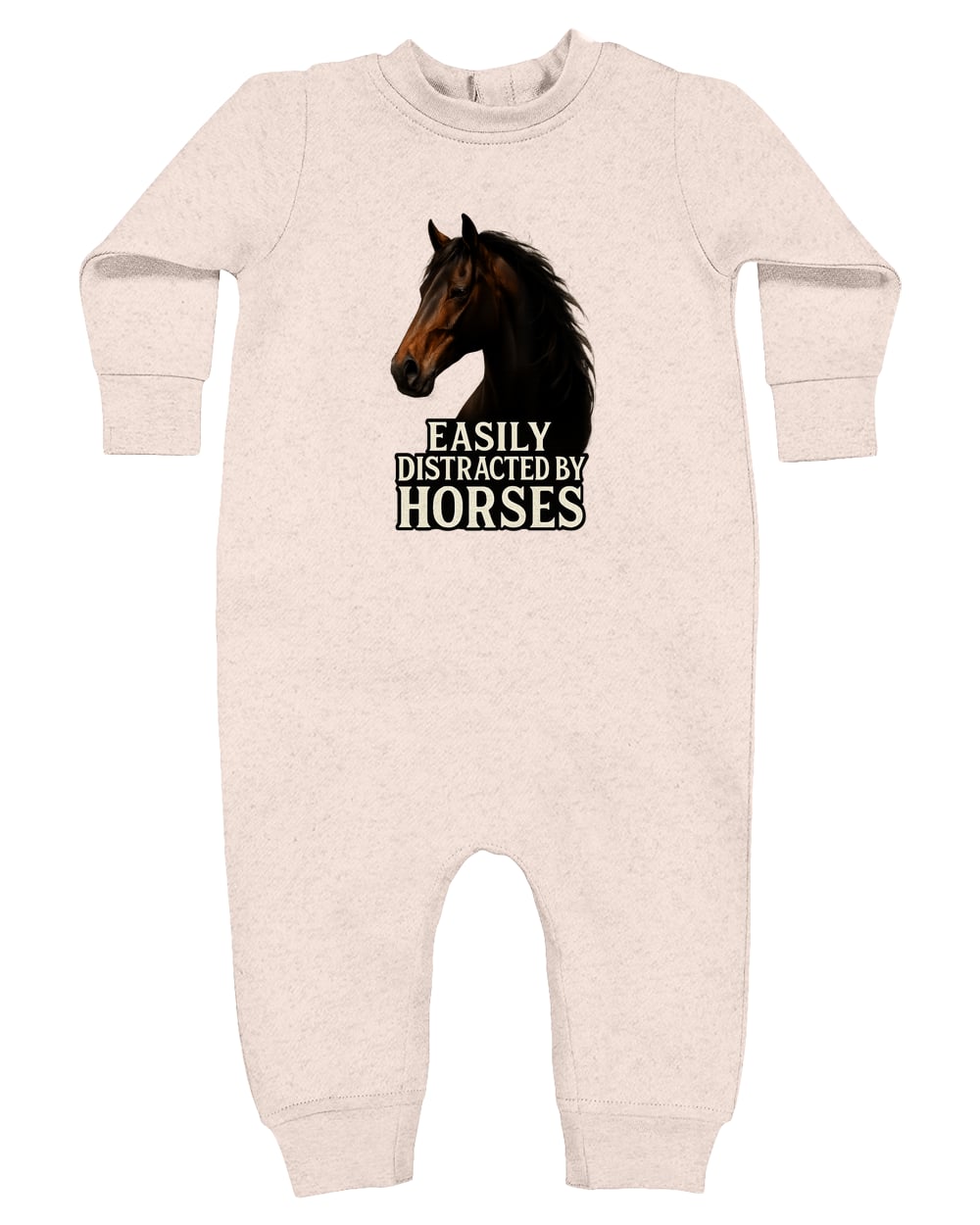 4447 Rabbit Skins Infant Fleece One-Piece Bodysuit - Natural Heather
