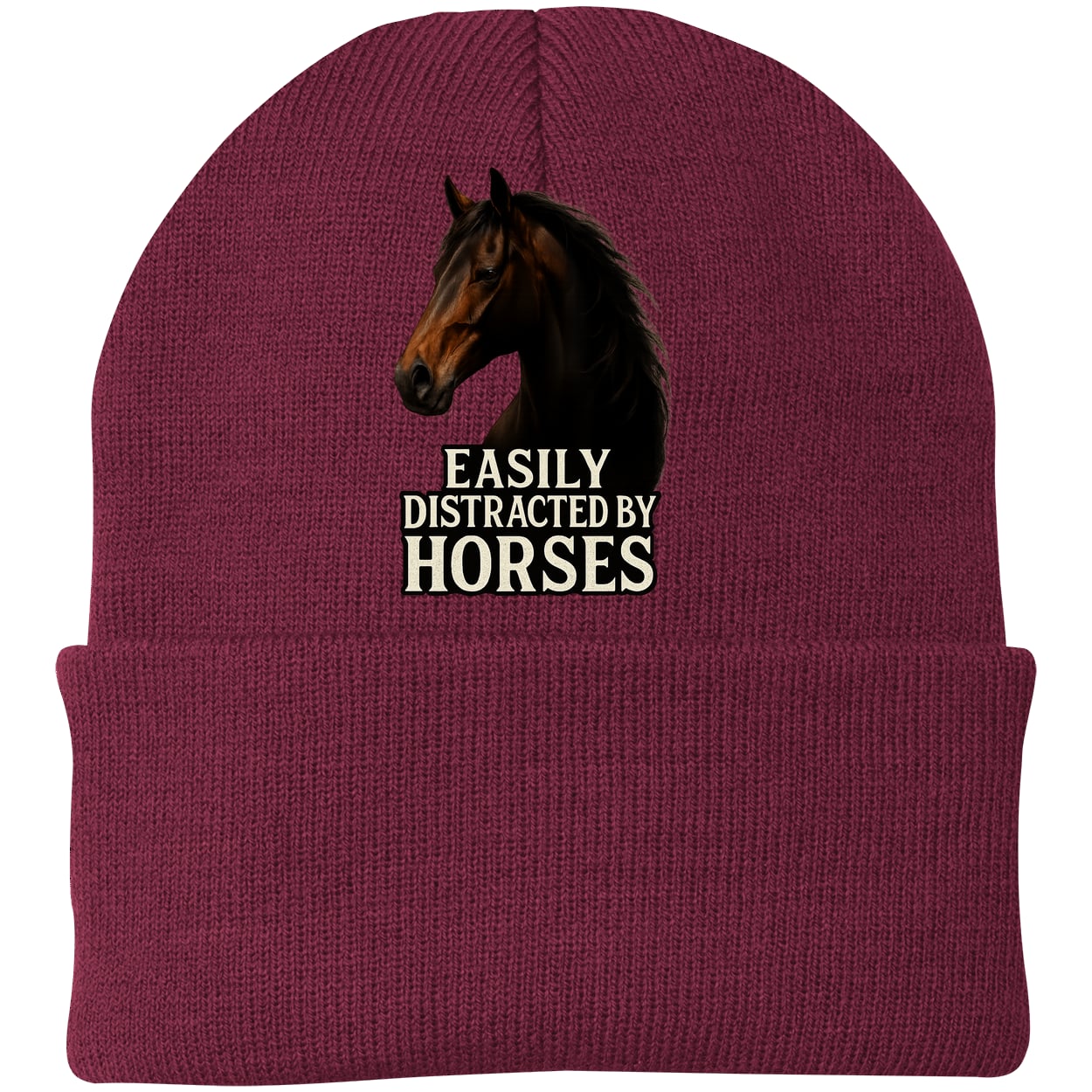 CP90 Port & Company Knit Beanie - Maroon