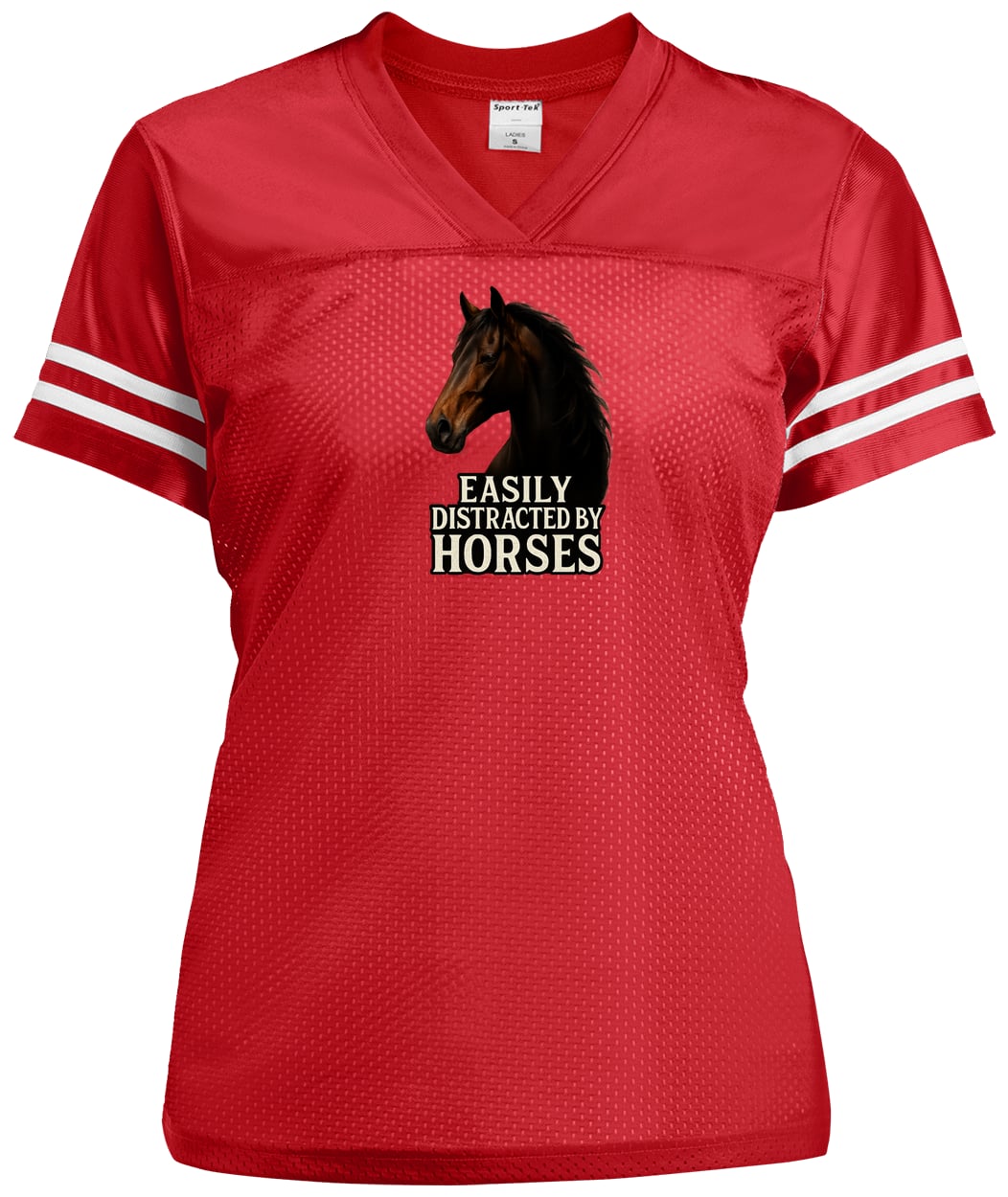 LST307 Sport-Tek Ladies' Replica Jersey - True Red/White