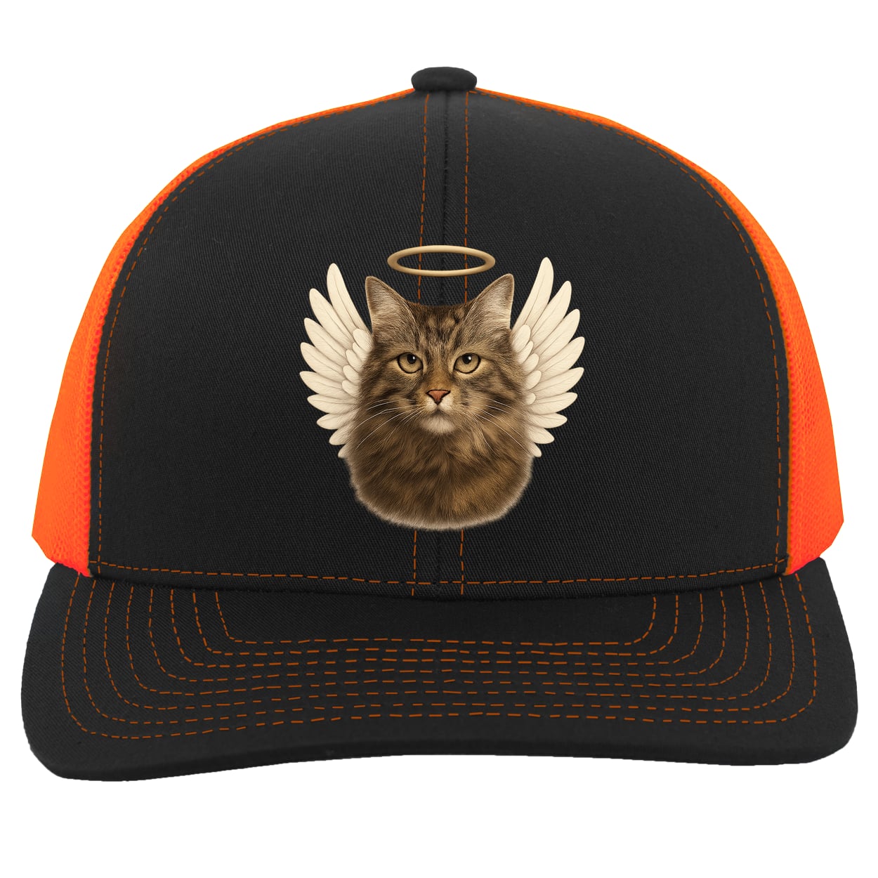 104C Trucker Snap Back - Black/Neon Orange