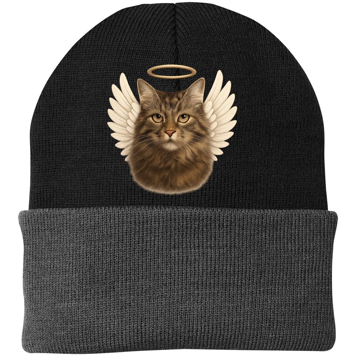 CP90 Port & Company Knit Beanie - Black/Gray