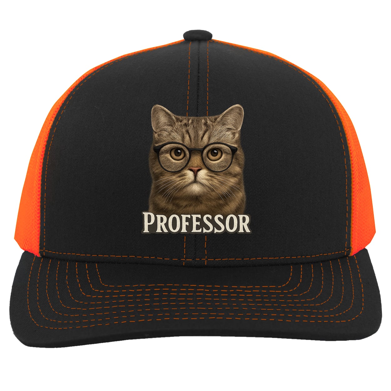 104C Trucker Snap Back - Black/Neon Orange