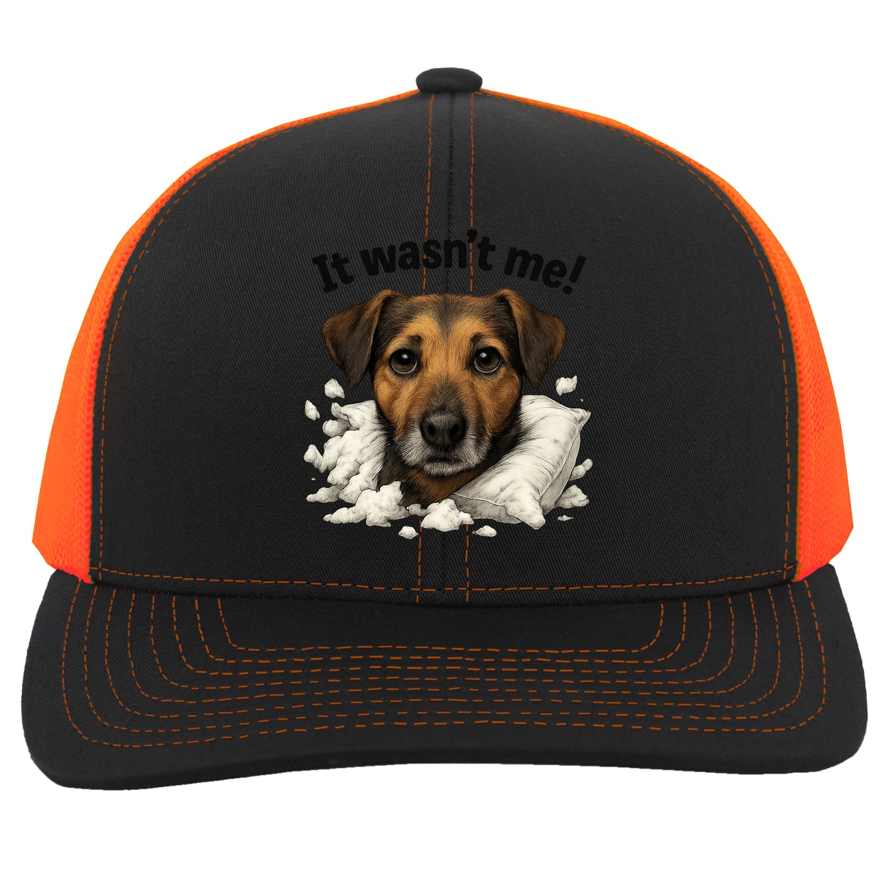 104C Trucker Snap Back - Black/Neon Orange