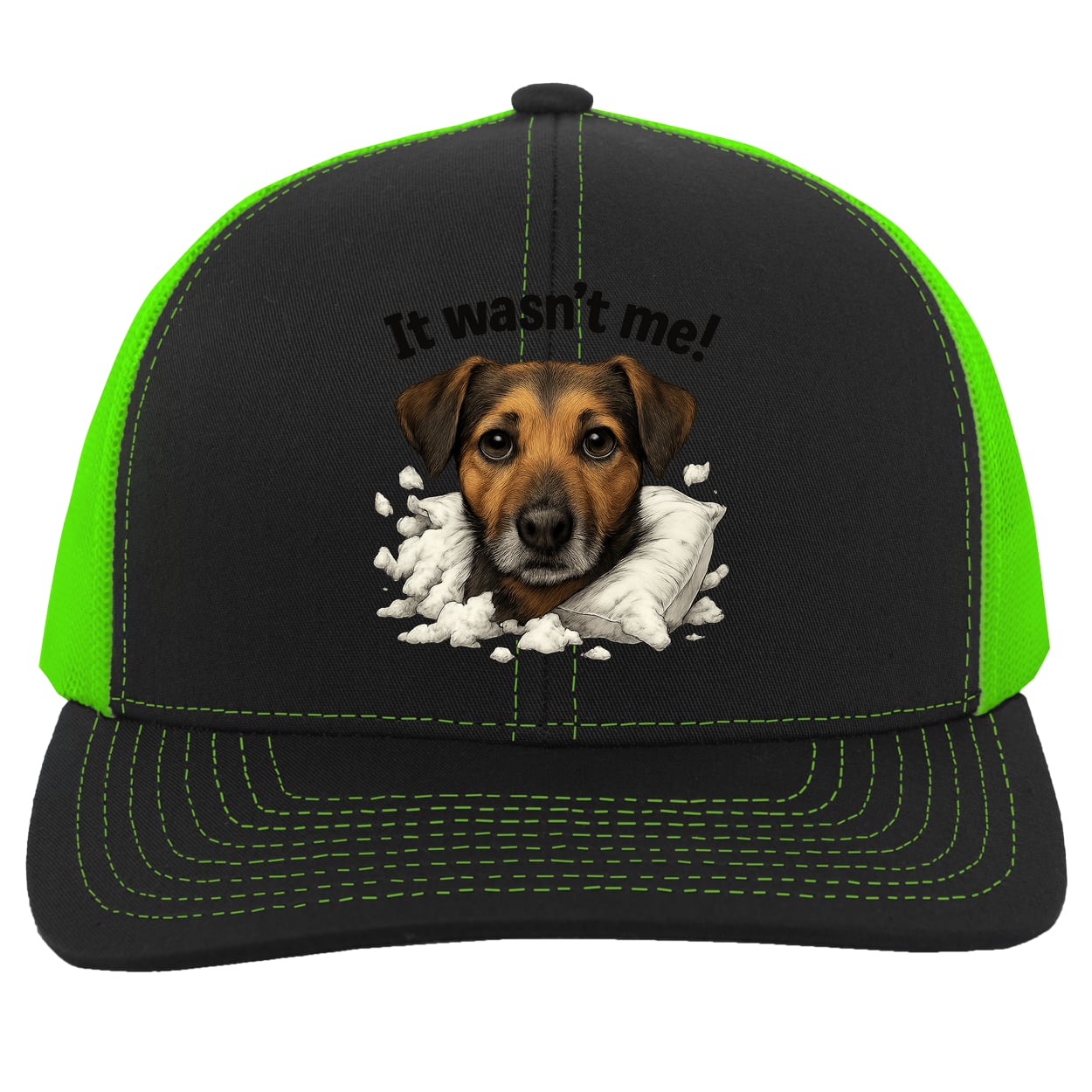 104C Trucker Snap Back - Black/Neon Green