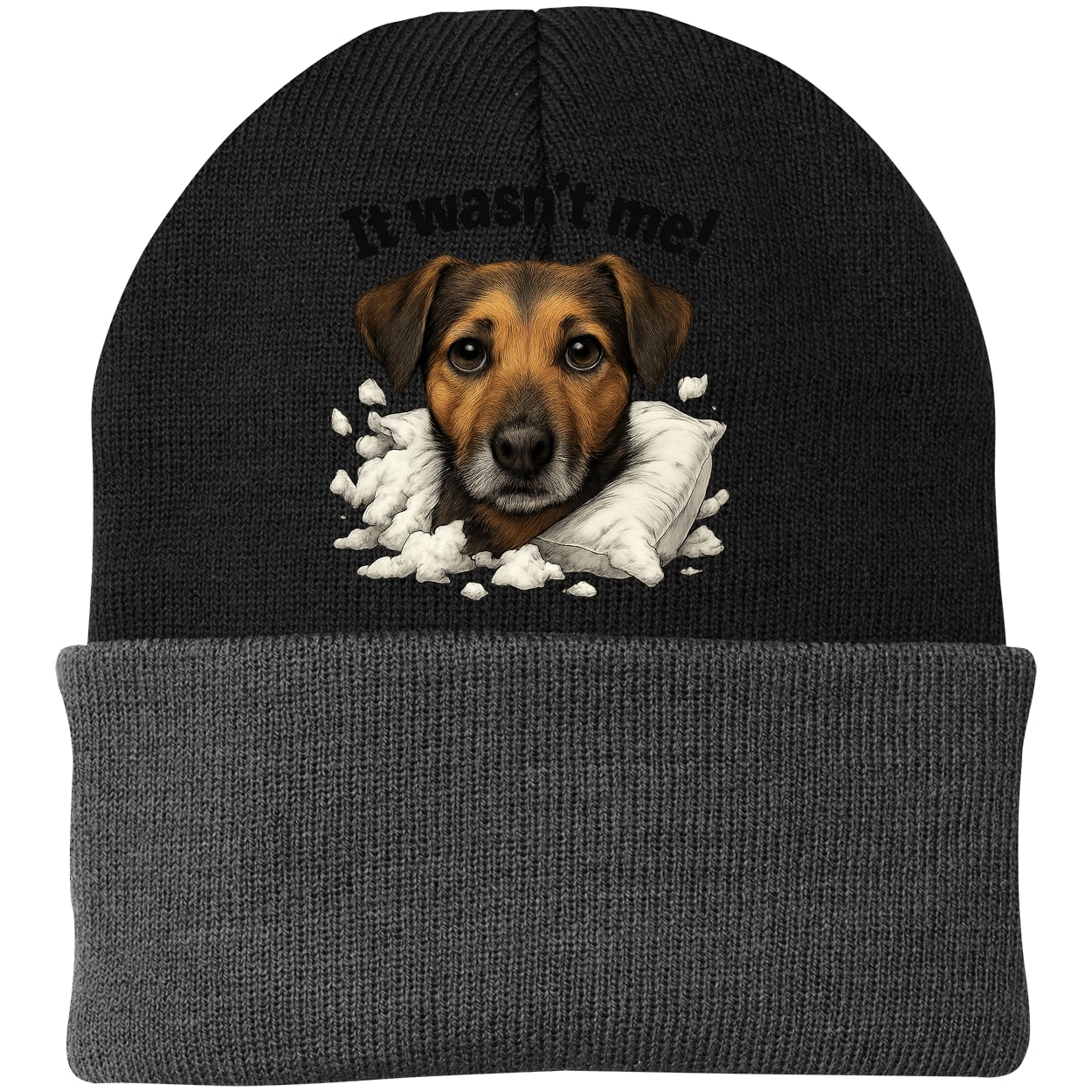 CP90 Port & Company Knit Beanie - Black/Gray