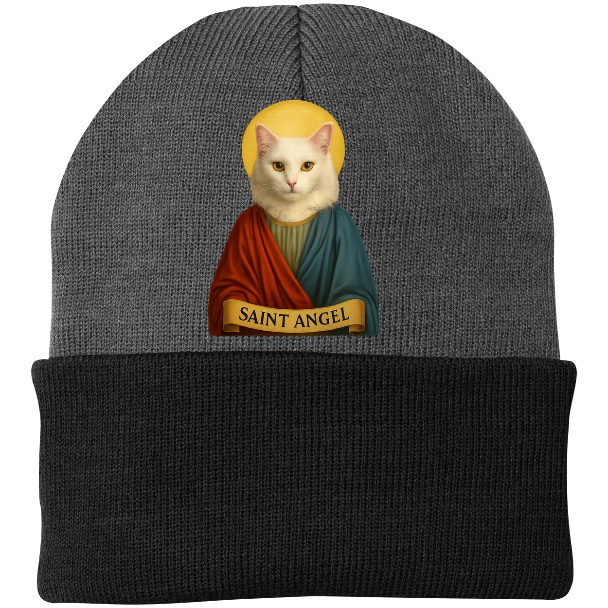CP90 Port & Company Knit Beanie - Athletic Oxford/Black