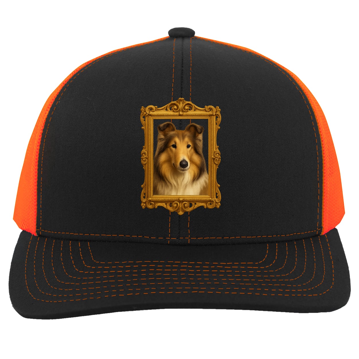 104C Trucker Snap Back - Black/Neon Orange
