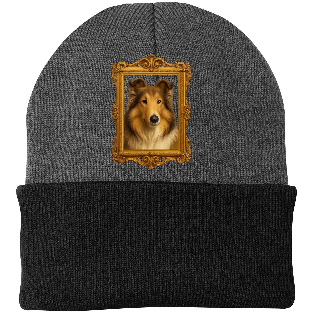 CP90 Port & Company Knit Beanie - Athletic Oxford/Black