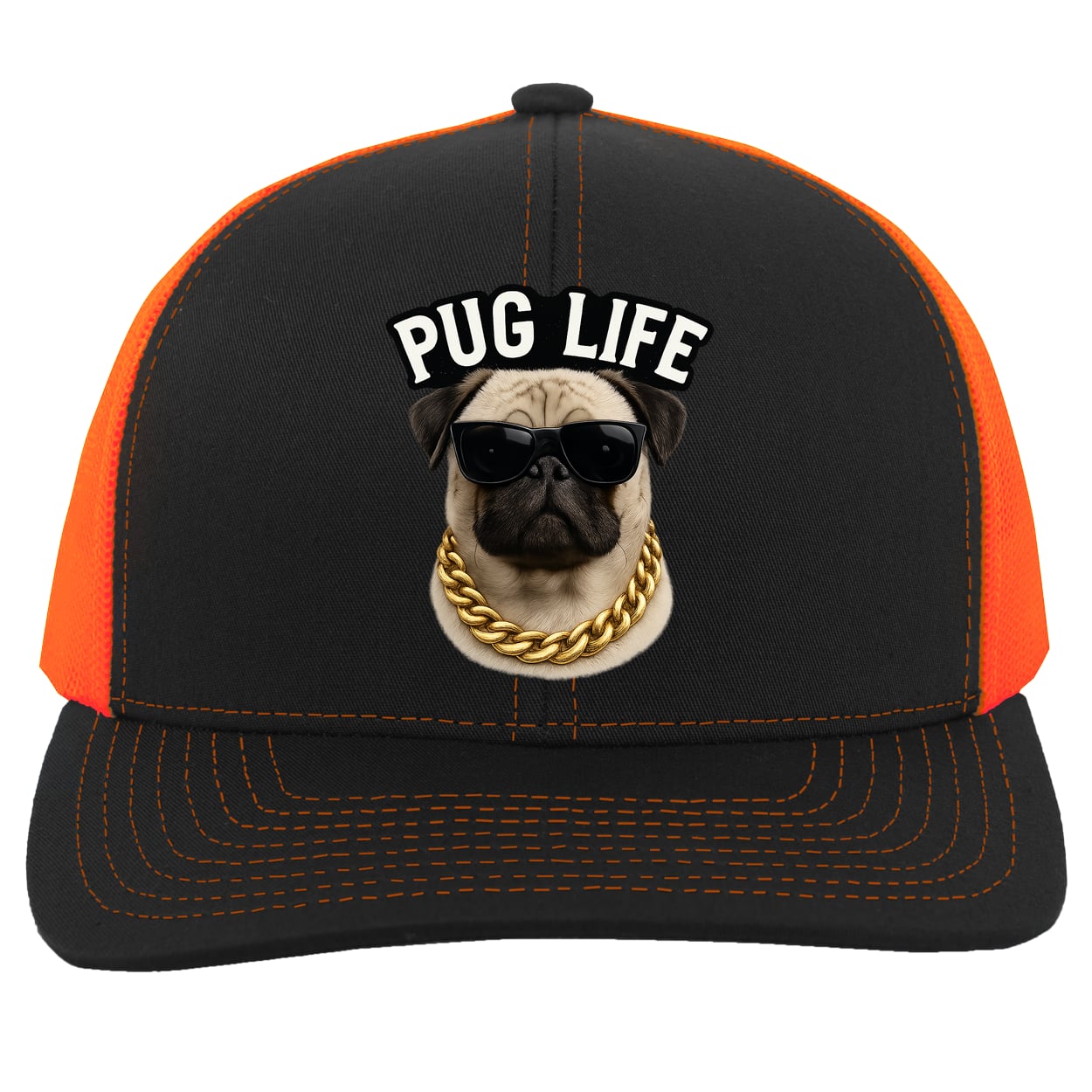 104C Trucker Snap Back - Black/Neon Orange